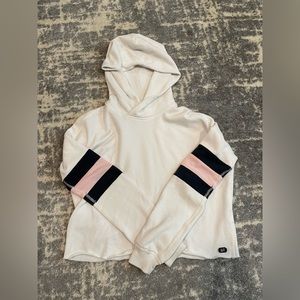 ABERCROMBIE & FITCH CROPPED WHITE HOODIE